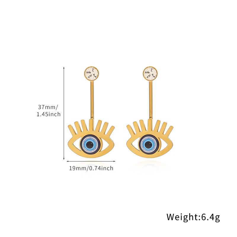 Designer earrings Geometric Devil's Eye Inlaid with Colorful Zircon Earrings for Personalized Design, 18K Gold Plated free shipping diamond earri