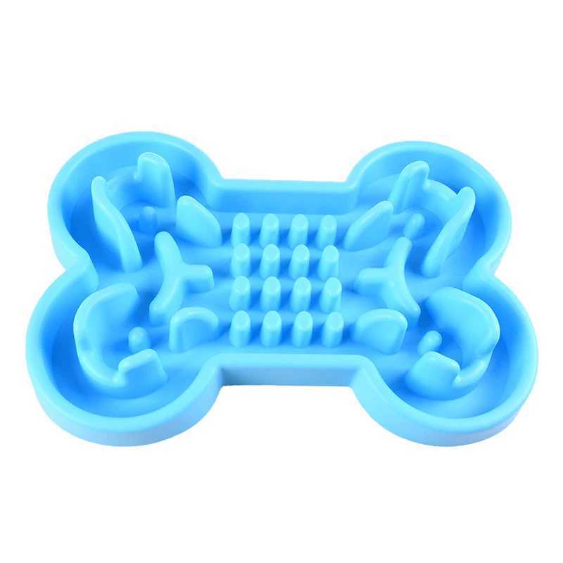 Pet Dog Bowl Healthy Soft rubber Slow Food Feeder AntiSlip AntiGulping Choke travel bowl for Cat dog Food feeding slow feeder Y251023