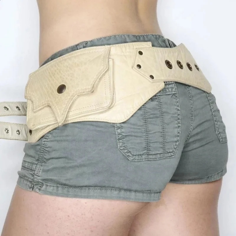 Belt Y2K Vintage Big Pockets Pu Leather Belt Y2K Safari Style Women Outdoor Fashion Skirts Jeans Trouser Decorative Waistband 251013