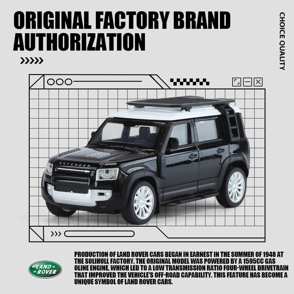 143 Land Defender OffRoad SUV Alloy Diecast Vehicle Model Car Pull Back Suspension Toys Children Birthday Gift Collect OrnameT251023