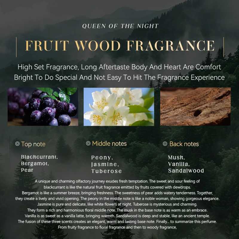 Midnight Queen Youth Perfume 100ml Floral Fruity Woody Scent with Blackcurrant Jasmine Tuberose Vanilla and SandalwoodW251023