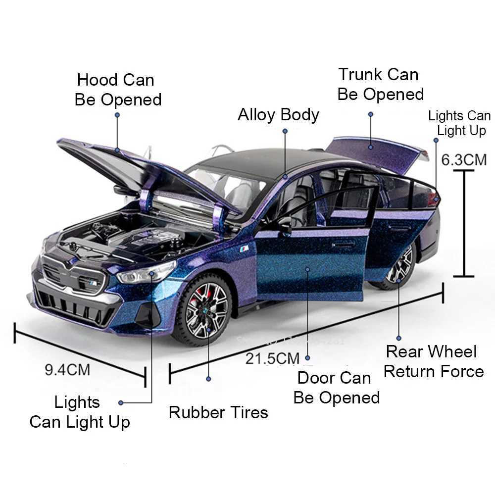 124 I5M60 X5 Alloy Models Toys Diecast Car 6 Doors Opened Sound Light Pull Back Front Wheel Steering Vehices Kids Holiday GiftsT251023