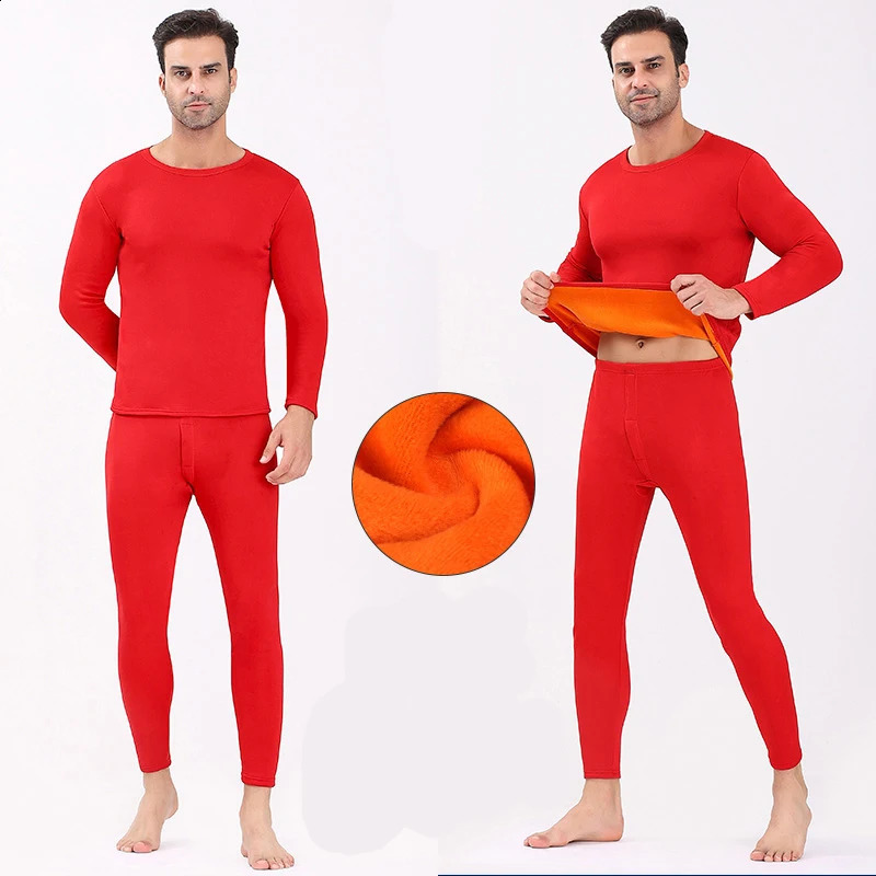 2Pcs Thermal Underwear Set Men Winter Thicken Velvet Clothing Long Johns Mens Fleece Keep Warm Thermo Sets 251023