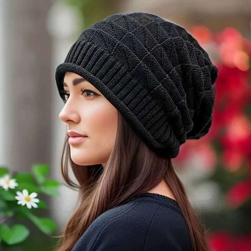Hot Sa Long Size Winter Hat Casual Street Autumn Daily Beanies For Men Wen Solid BonnetW251023