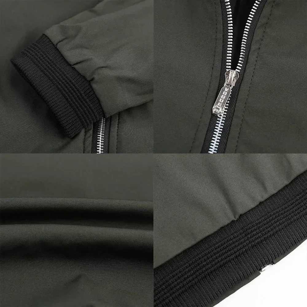Autumn New Jackets for Men Solid Color Bomber Jacket Coat Business Stand Collar Male Windbreaker Outwear Mens Zipper Streetwear W251023
