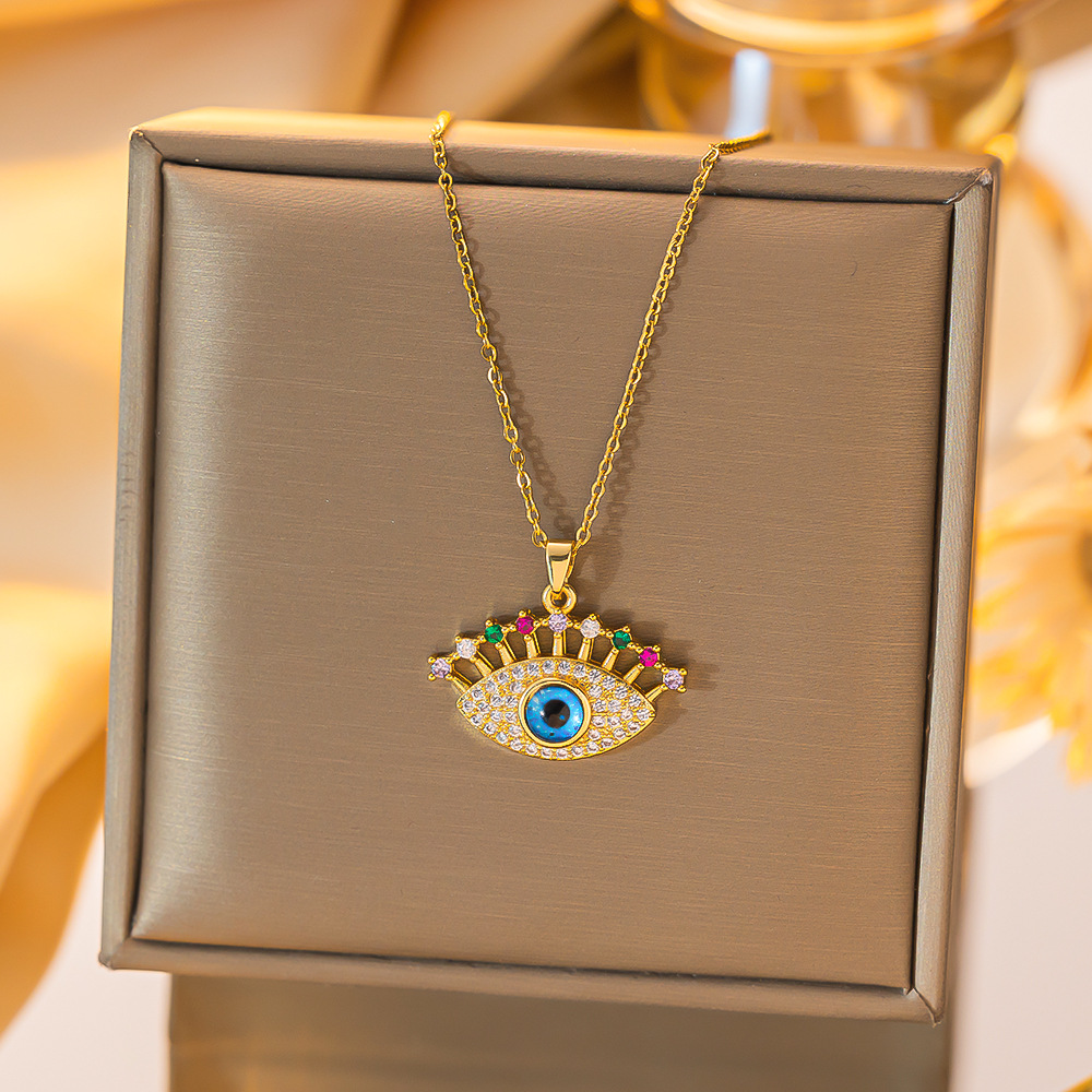 Designer necklace Palm Blue Eyes Devil's Eye Pendant Necklace Clavicle Chain necklace for women free shipping heart necklace gift for men