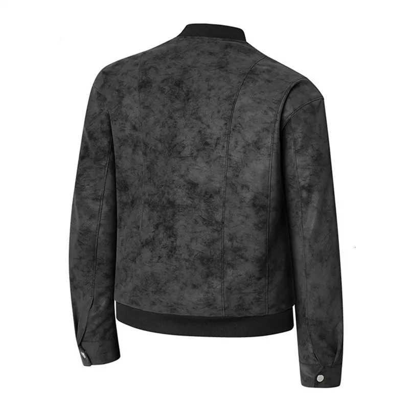 Spring Autumn Casual Leather Jackets Men High Quality Stand Collar Moto Biker PU Outerwear Mens Fashion Leather Coats Plus Size W251023