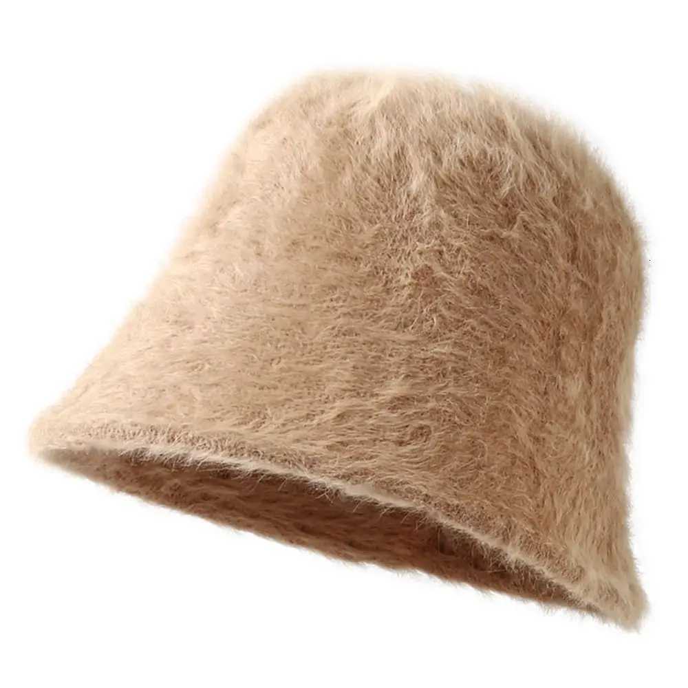 Outdoor Plush Bucket Hat Warm Soft Panama Hat Furry Winter Basin Sun for Wen FishermanW251023