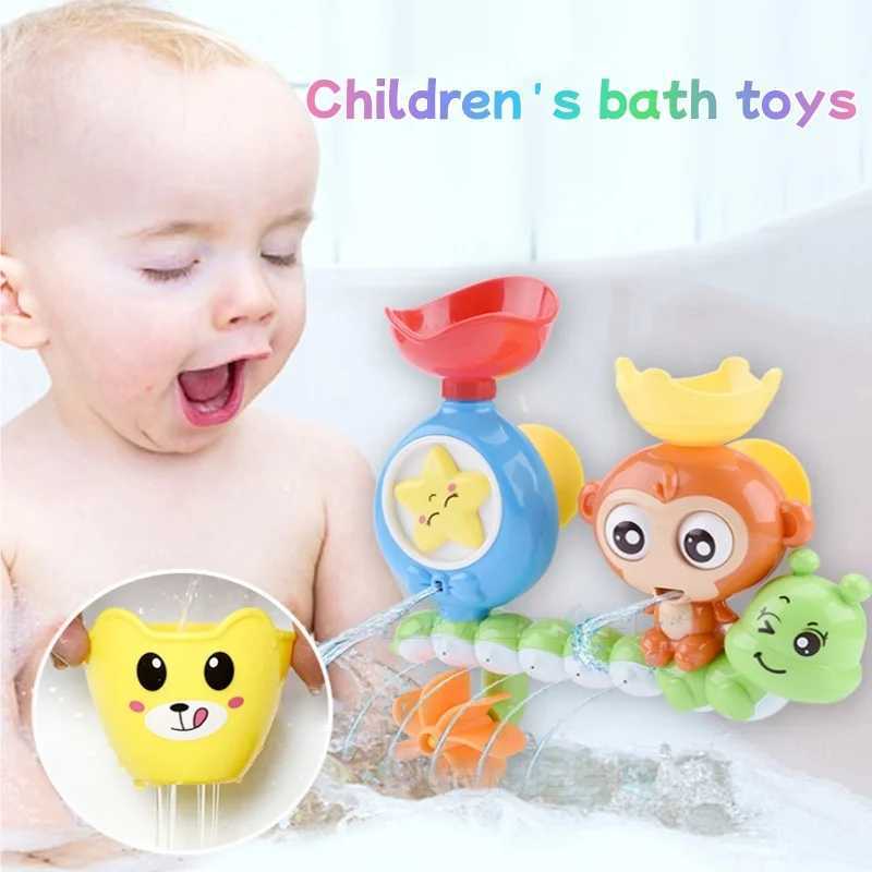 Cute Monkey Spinning Water Wheel Baby Bath Toy Fun Bathtime Shower Play with Rotating Action J251023