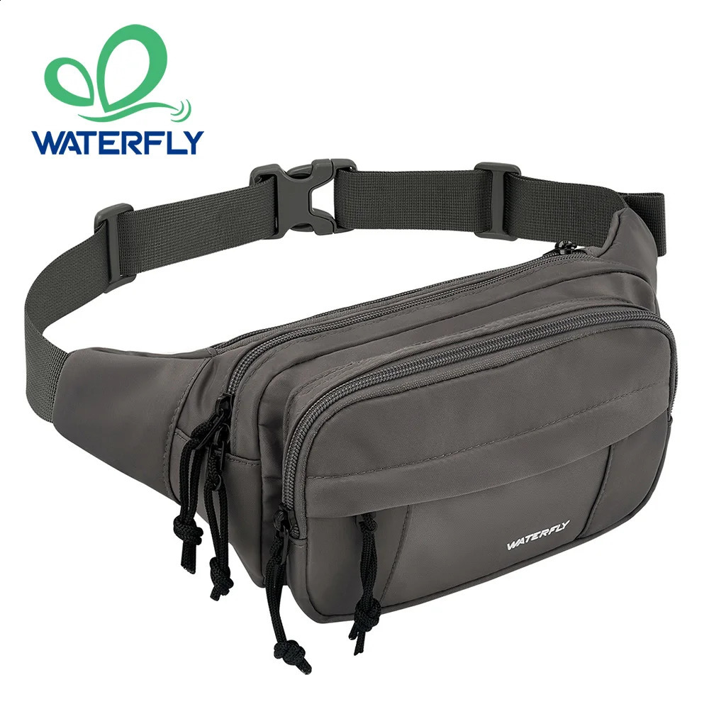 WATERFLY Fanny Pack Waist Packs Large Crossbody Belt Bag For Women Men with 7 Zipper Pockets Strap Waist Bags Hip Pack251023