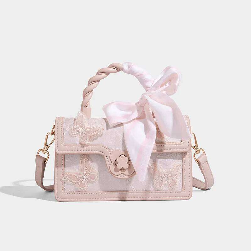 Spring/Summer New High-End Small Square Tote Bag Chinese Style Embroidered Women Handbags Female Bow Ribbons Messenger Bags Mdng251023