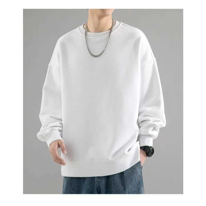 Sweatshirt 2025 new autumn and winter round neck top long sleeved Tshirt mens solid color versatile J251021