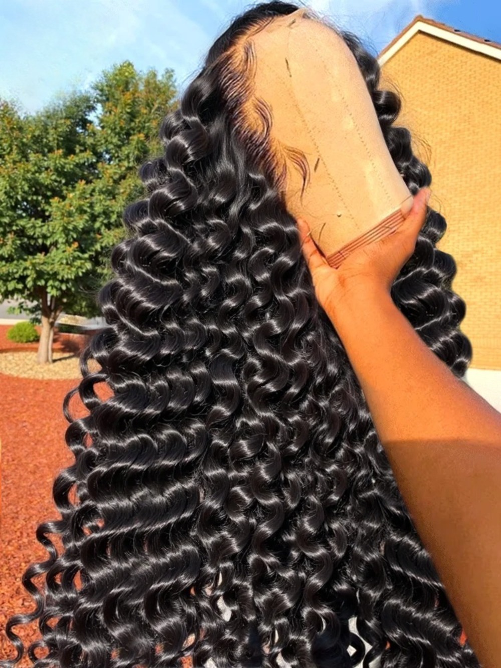 Black Deep Wave Frontal Wigs 13x4 13x6 HD Lace Front Wigs 30 Inches Curly Human Hair Wigs Brazilian Preplucked Ready To Wear Heat Resistant for Wemon