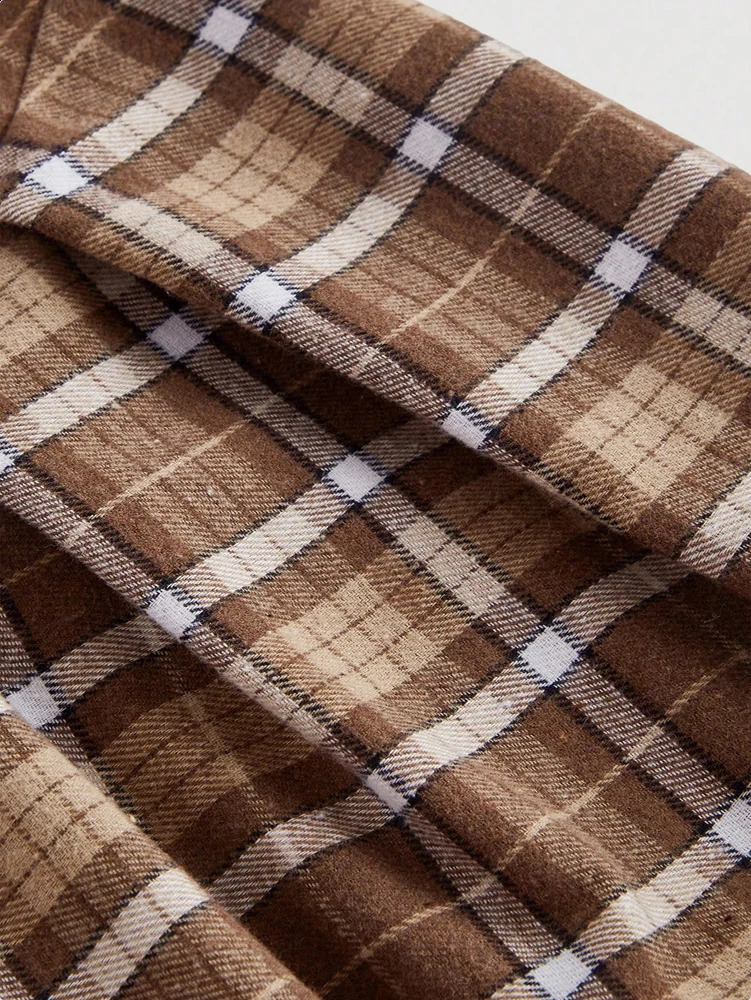 plus Size Vintage Artistic Brushed Plaid Versatile ALine Halflength Skirt 251022