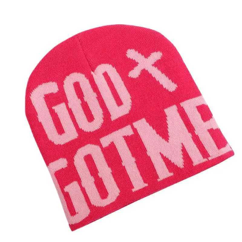 Letter Print Y2K Beanie Hats for Mens and WomensCool Letter Graphic Skull CapOutdoor Ridingskiing Outdoor Warm Head HatXJ251023