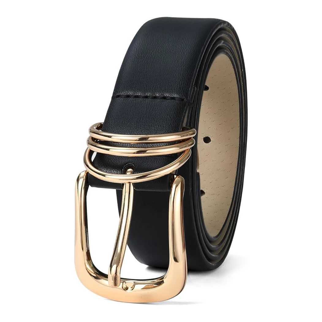 Womens Belt Fashion Golden Needle Buckle Belt Paired Jeans Dress PU Leather Belt Casual Trendy Youth Belt Gift for GirlfriendsXJ251023