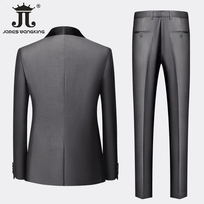 M6XL Jacket Vest Pants Solid Color Mens Formal Business Office Suit Groom Wedding Dress Party Blazer Waistcoat Trousers Tuxedo 251023