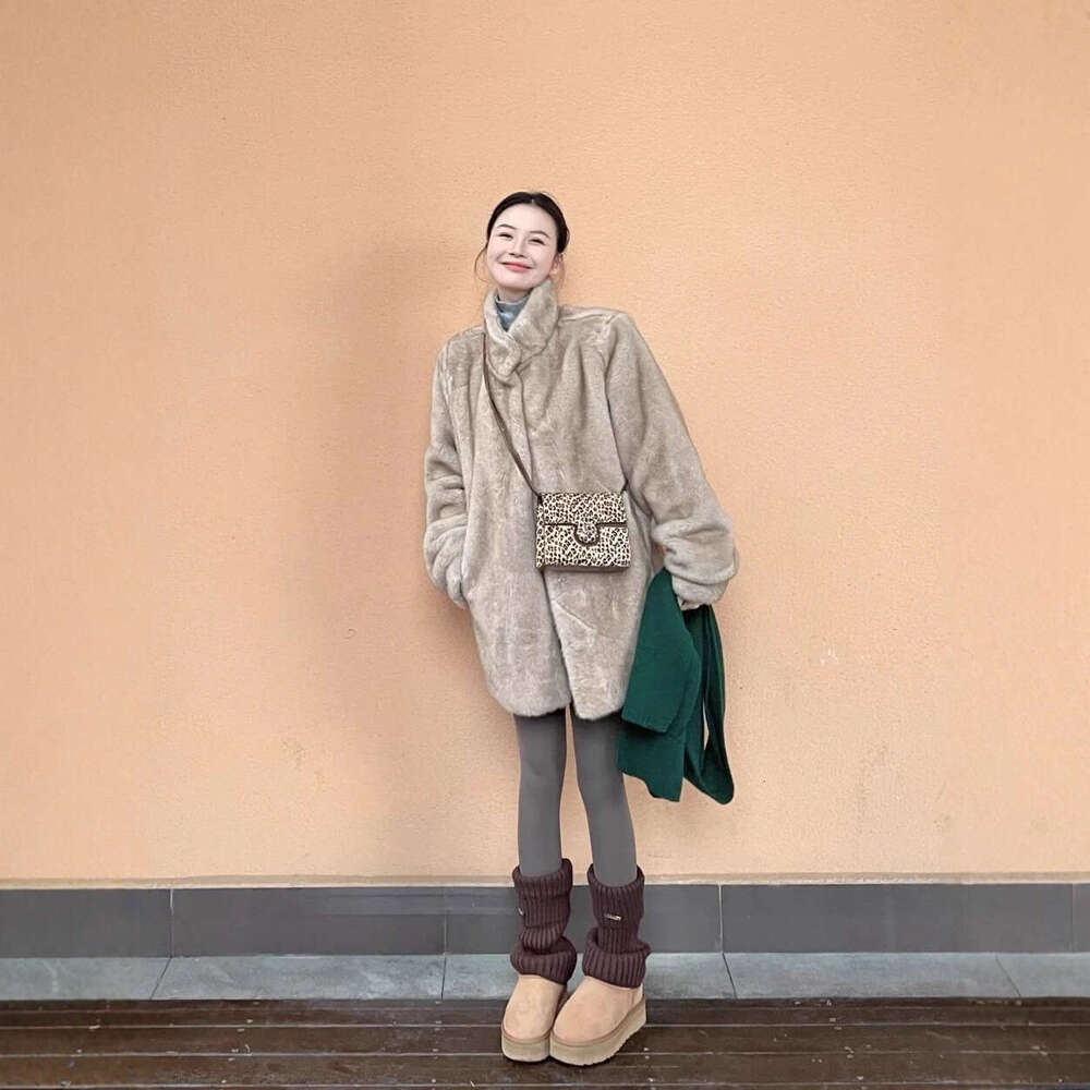 Women for Winter EcoFriendly Versatile New Faux Mink OnePiece Stand Collar Fur Coat