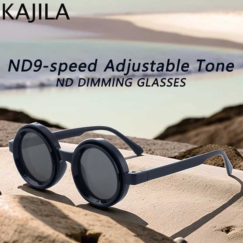 Polarized Small Frame Round Steampunk ND9 Adjustable Dimming Sunglasses Men LightReducing Sun Glasses For Fishing Driving UV400W251023