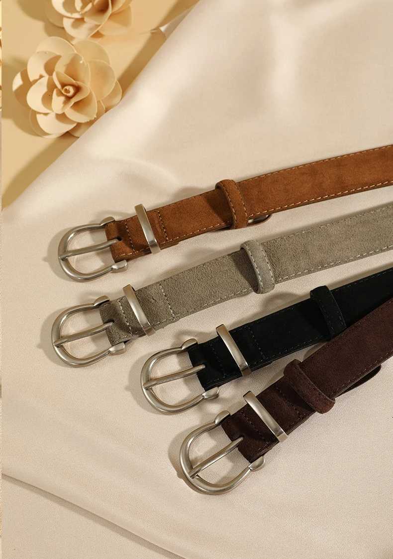 Fashion Suede Leather Belt for Women Stylish Versatile Adjustable Belts Vintage Alloy Buckle Waistband for Jeans DressXJ251023