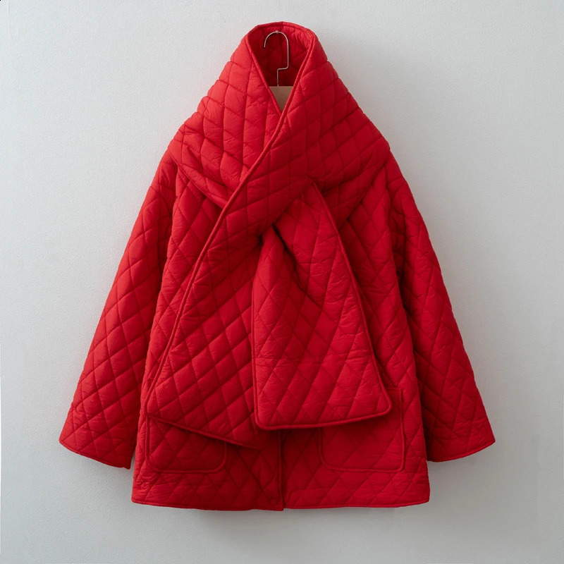 Women Autumn Winter Scarf Jacket Warm parka 251021