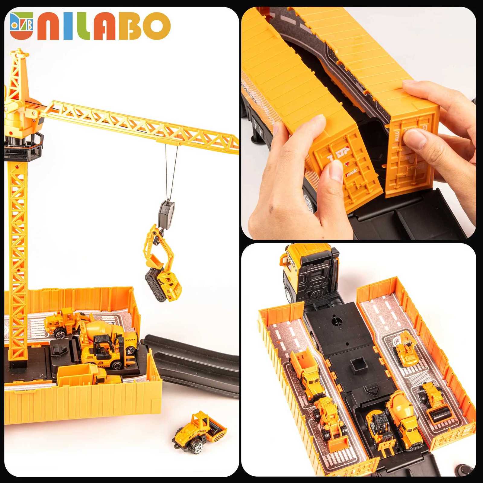 Alloy Construction Vehicles Toy Set for Ages 38STEM Toys with Container TruckTower CraneExcavator Perfect Birthday GiftT251023