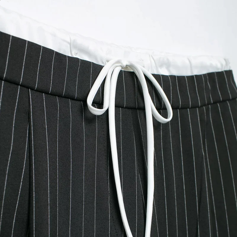 HXAO Womens Pants Baggy Wide Pants Woman Office Wear Pleats Black Pants For Women Autumn Casual High Waist Formal Trousers 251022