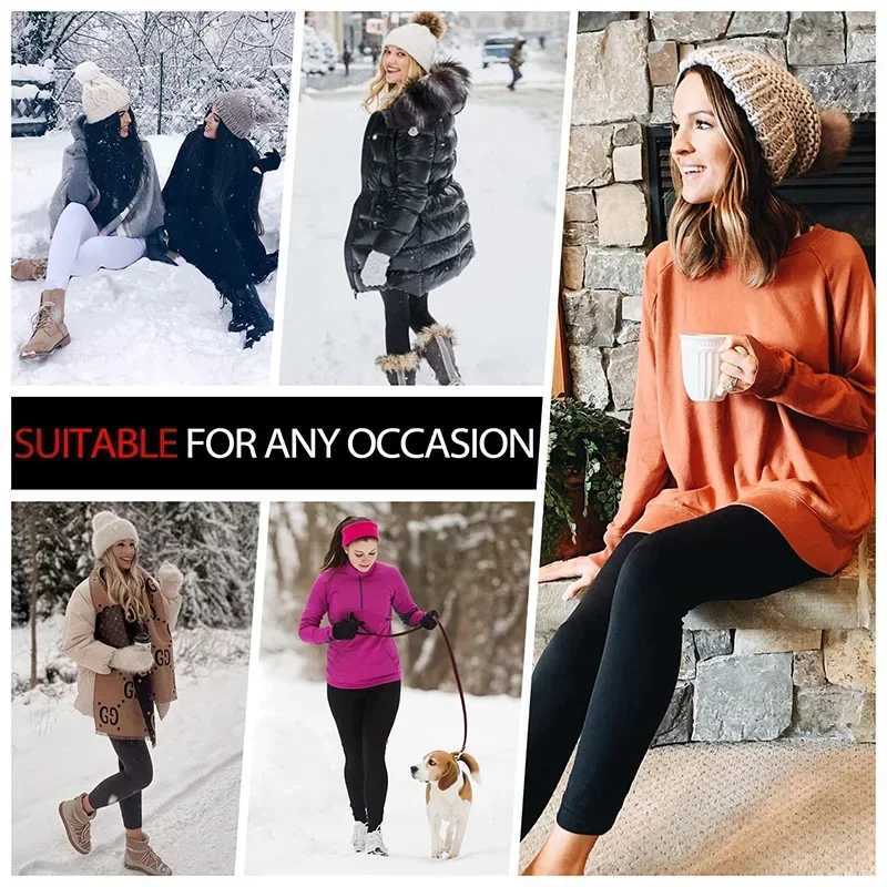 Winter Warm Leggings Womens Thermal Pants Polar Pantyhose Sock Lined Pants Velvet Tights Skin Effect High Waist Wool LeggingsT251023