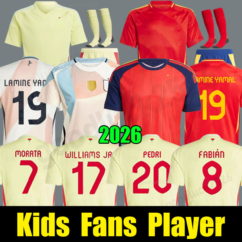LAMINE YAMAL 2025 2026 soccer jerseys Home red 24 25 26 National Team PEDRI PINO MERINO SERGIO football shirt men woman kids kits spains OLMO FERRAN RODRIGO WILLIAMS JR