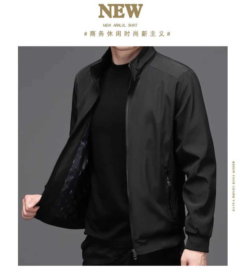 Man Office Business Jacket Classic Stand Collar Zipper Outerwear Male Outerwear Business Jacket Spring Autumn Men Casual Jackets W251023