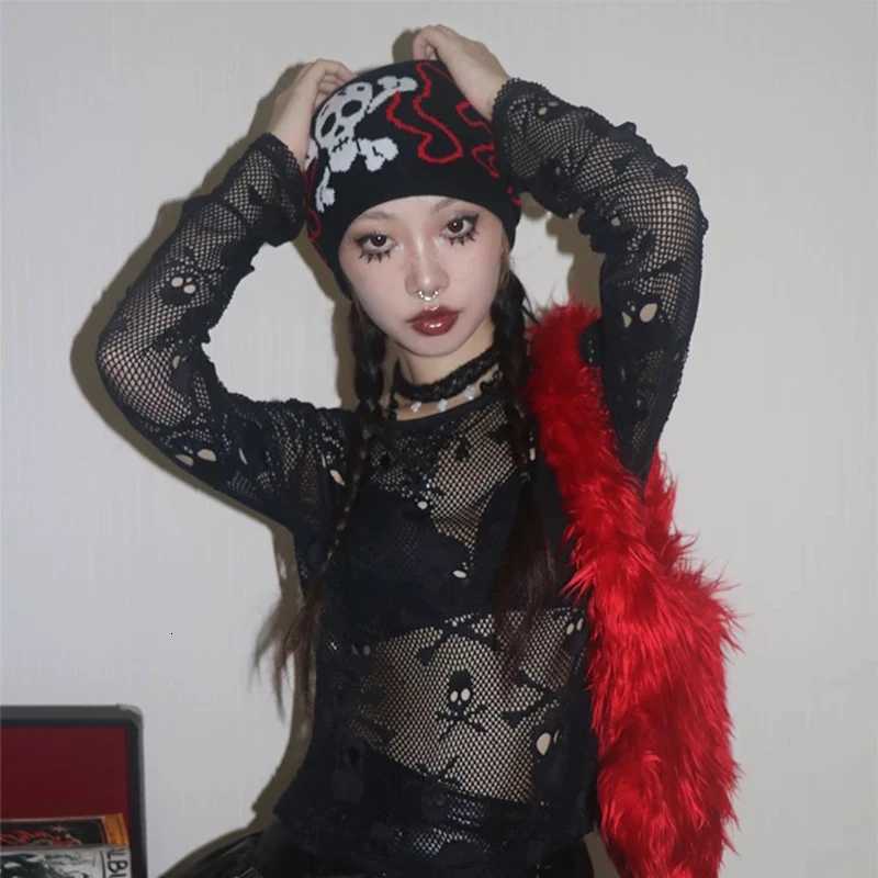 Personal Punk Skl Don Knitted Hats Autumn and Winter Unisex Dark Series Warm Street Versati Niche Fashion Hip Hop BeaniesW251023