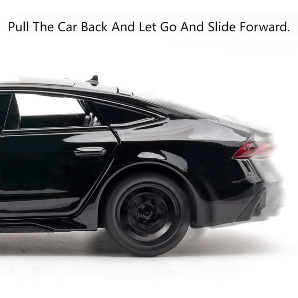 132 Scale RS7 Model Car Toy Alloy Diecast High Simulation with Sound and Light Pull Back Vehicles Toys for Kids Christmas GiftsT251023