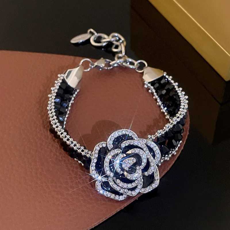 Fashion lia wer Bracelet for Wen Black Crystal Chain Bracelets Weddings Party Bangles 2024 New In Charms Jewelry Sets Y251023