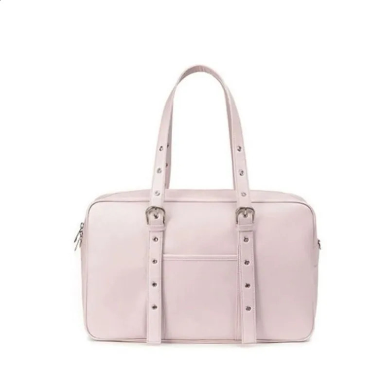 Large Capacity Pink Bag Handbag Women Fashionable Pu Leather Pocket Y2k Shoulder Tote Bag Ladies College Style Bolsos De Mujer251023