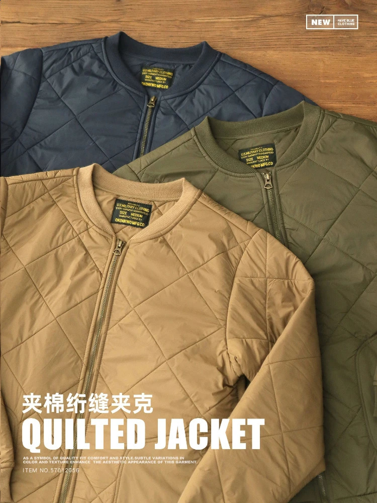 2026 Autumn Winter American Retro Improved M43 Inner Liner Jacket Mens Amekaji Cotton Quilted Cold Weather Uniform Caot 251023