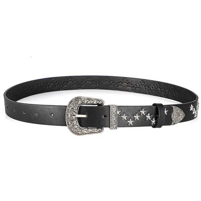 Mens and Womens Belt Trend Pentagram Rivet Punk Style Vintage Carved Buckle PU Leather BeltsSubculture Rock HipHop Y2k BeltXJ251023