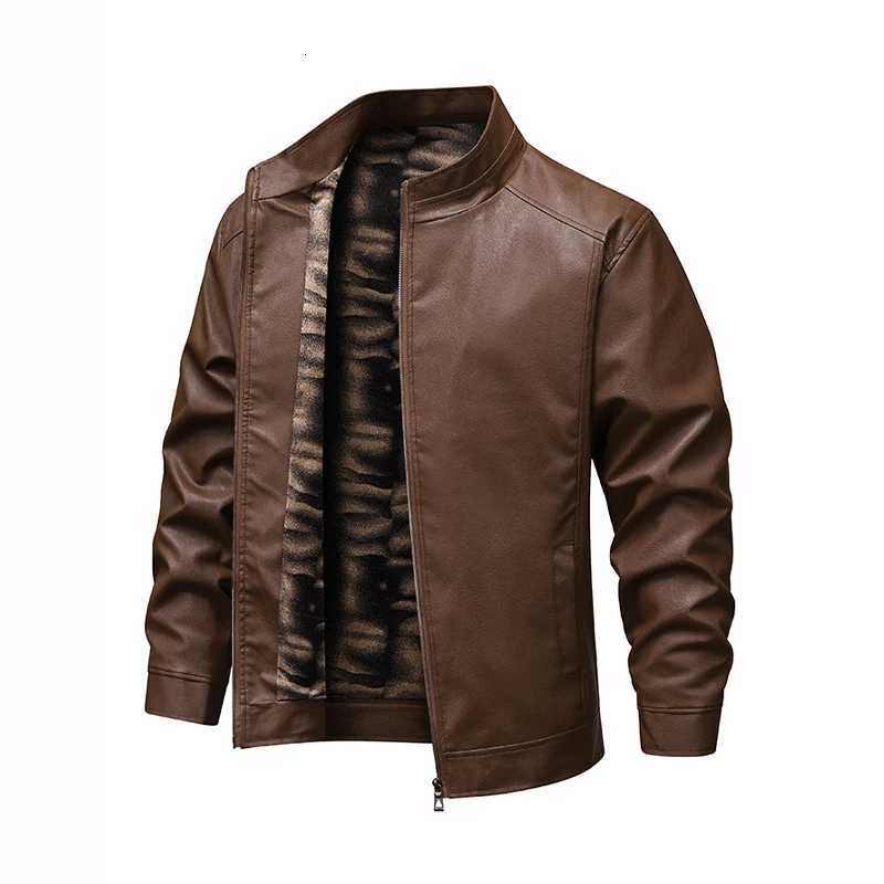 Autumn Thin Velvet Leather Jacket Men 2025 New Coat Mens Top Windproof Leisure Mens Streetwear Zipper Retro Moto Biker jackets W251023