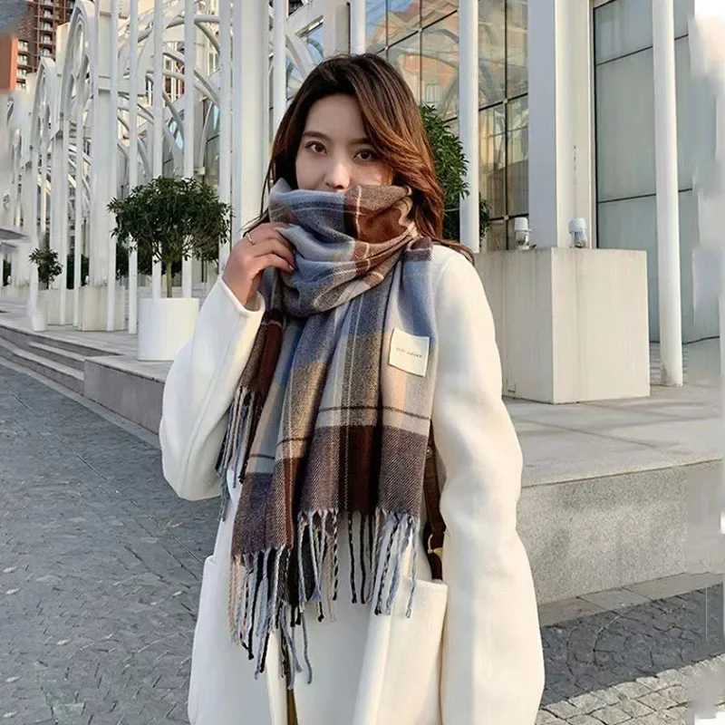 New Checkered Scarf Womens Winter Scarves Cashmere Scarf Woman Ladies Scarf Warm XWJ10 J251113