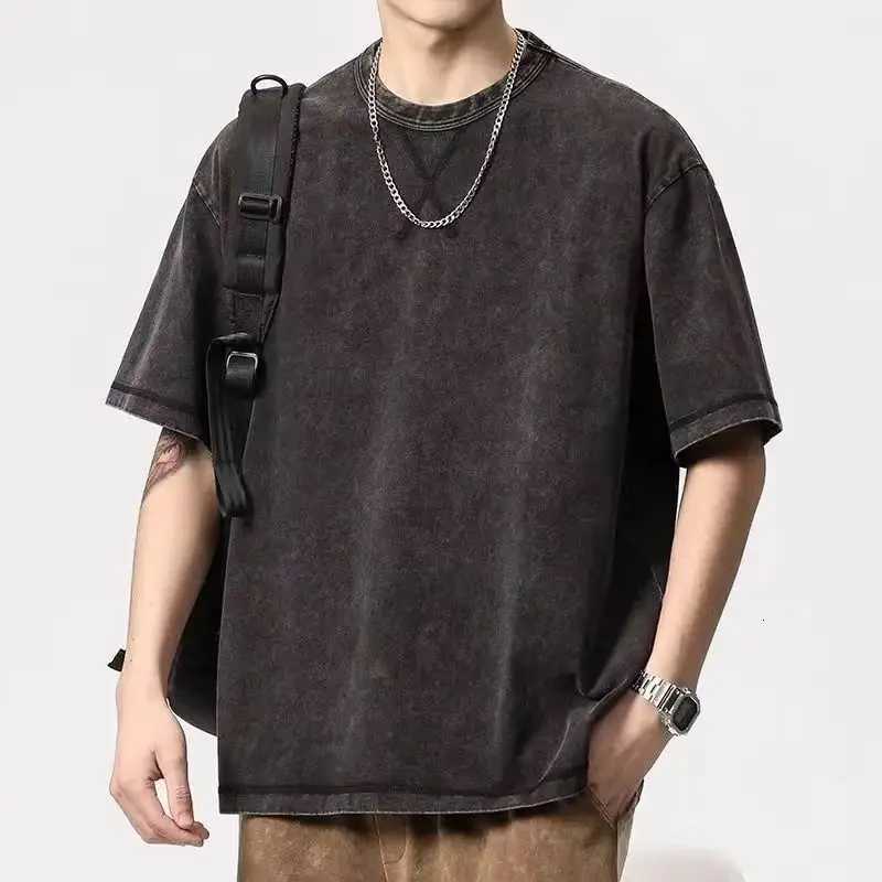 Mens Washed Vintage TShirts Street Hip Hop Retro Punk T Shirt women Harajuku Casual Cotton Short Sleeve Acid Wash TShirts topXJ251023