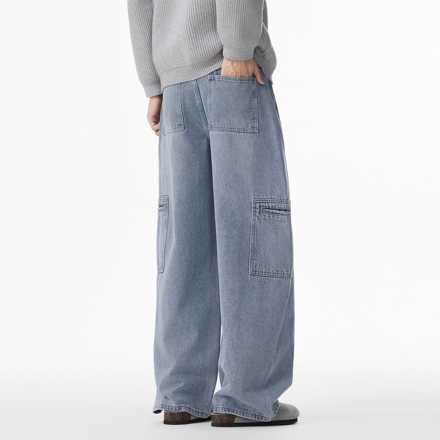 Fall and Winter 2025 Mens Highend Quality Loose Leg Multipocket Stitching N Fashion Jeans Long Pants 251018