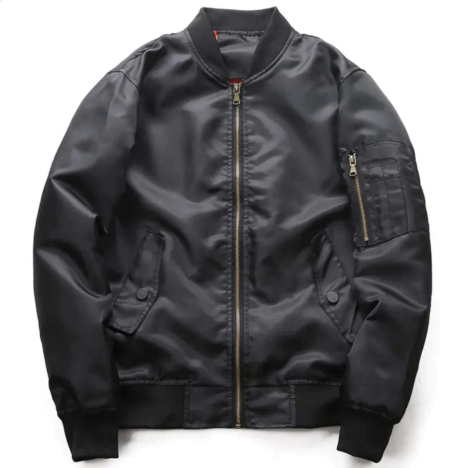 Mens Bomber Jacket Baseball Jackets Pilot MenS Winter Casual Print Long Sleeve Button Thick Coat Zipper Outwear 251023