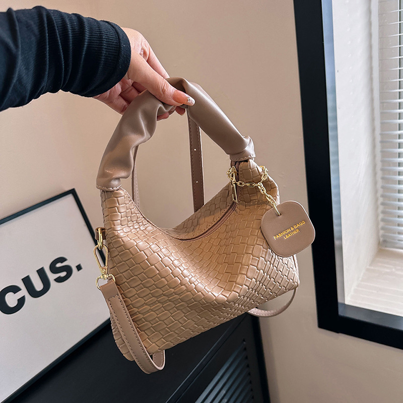 Luxury Brand Designer Bag 2024 Autumn Winter New Fashion Woven Texture Stylish Versatile Commuter Shoulder Crossbody Bag For Women