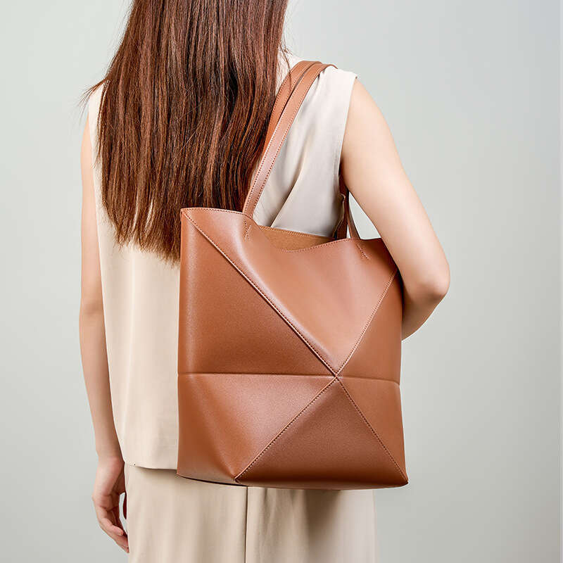 Luxury bag Women s Puzzle Fold Transformable Folding Tote Niche High End Genuine Leather Large Capacity Handbag Shoulder Bag