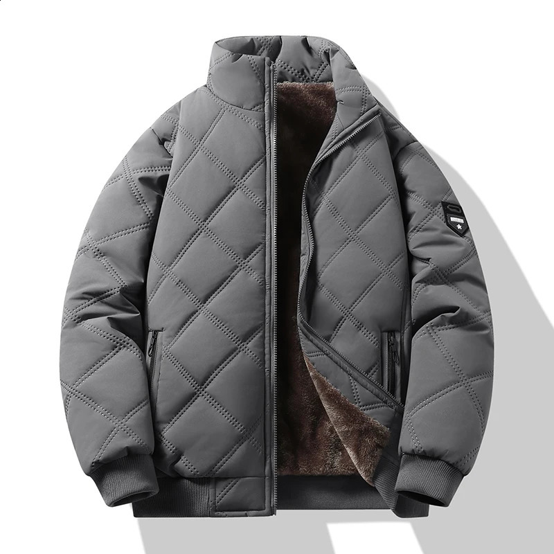Autumn and winter casual jacket mens standup collar windproof clothes trendy light business cotton men 251023