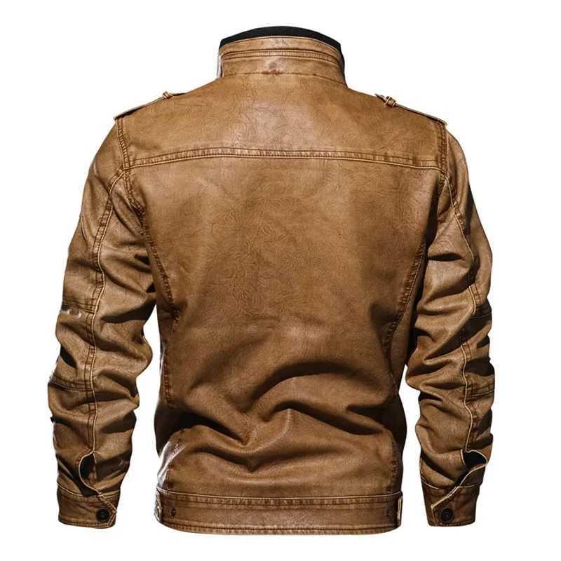 Causal Motorcycle Jackets Plus Size 8XL 3D Stand Collar Thick Tops Autumn Winter Brand Leather Jacket Men Vintage Biker PU Coat W251023