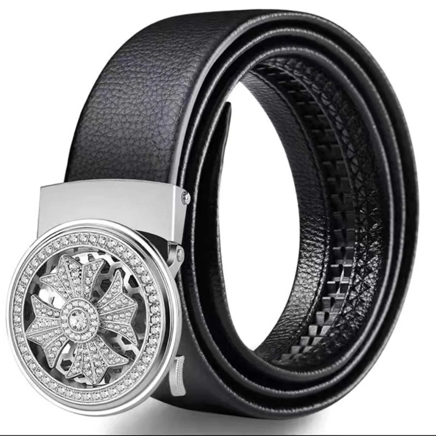 Fashionable Mens Adjustable SelfLocking Belt TrenDY BusinESS Belt for Young People Popular Internet Celebrity XJ251023