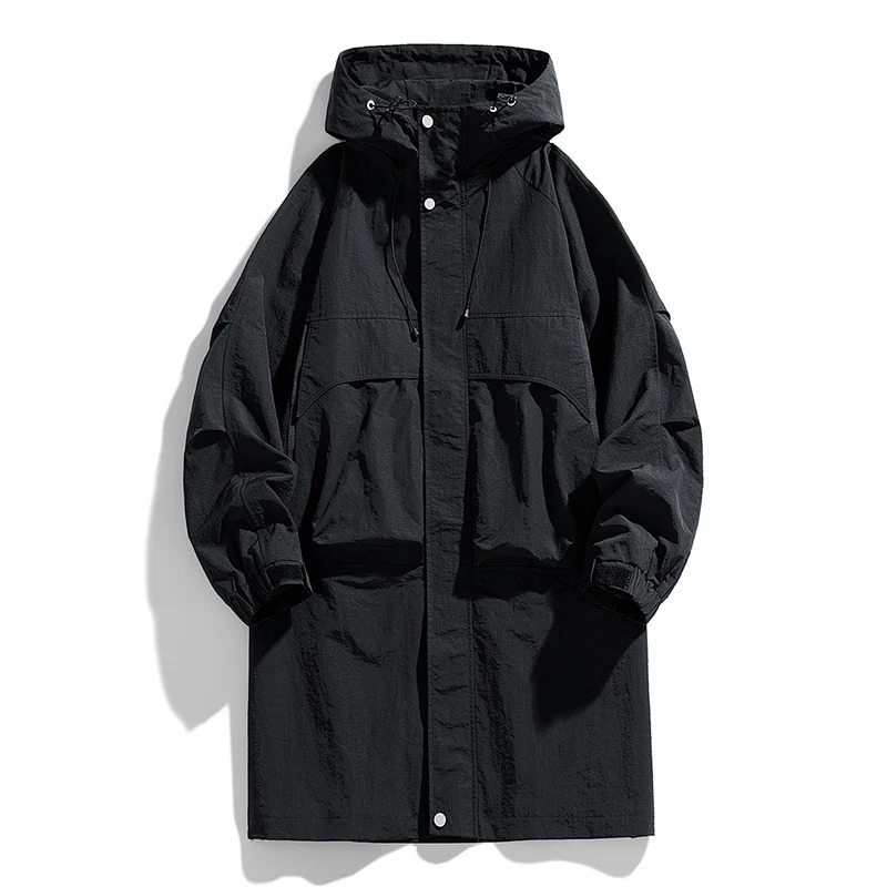 Mens Long Casual Loose Trench Coat Cool Fashionable and Versatile Soft Highquality Comfortable Lapel Top 251014