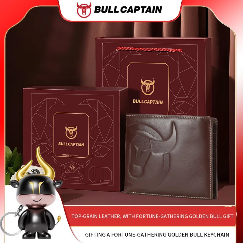 BULLCAPTAIN Fashion Big Man Wallet High Quality RFID Wallet Coin Purse Compact Mini Card Holder Genuine Leather251023