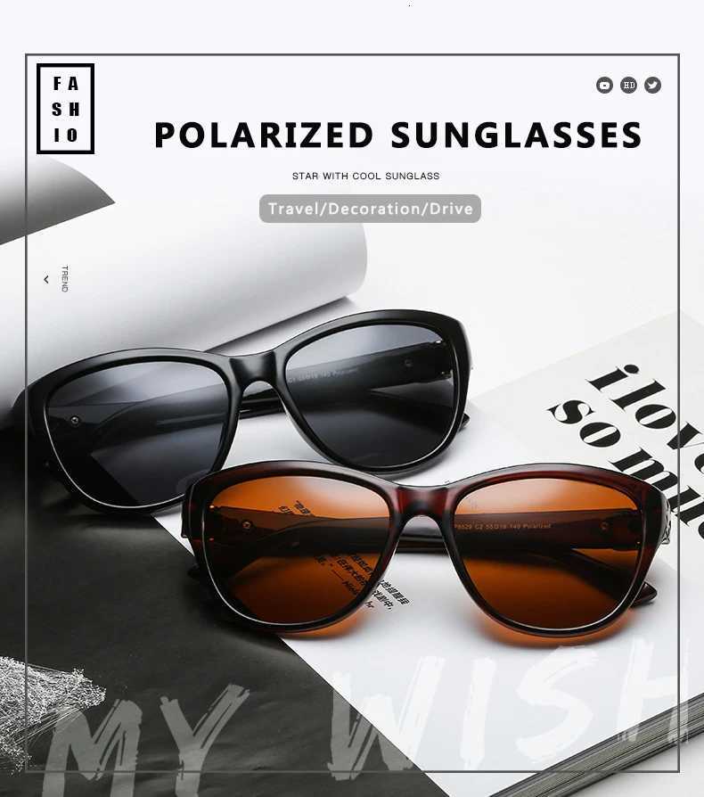 Luxury Brand Design Cat Eye Polari Sunes Men Wen La Elegant Sun es Fem Driving Eyewear Ocos De SolW251023