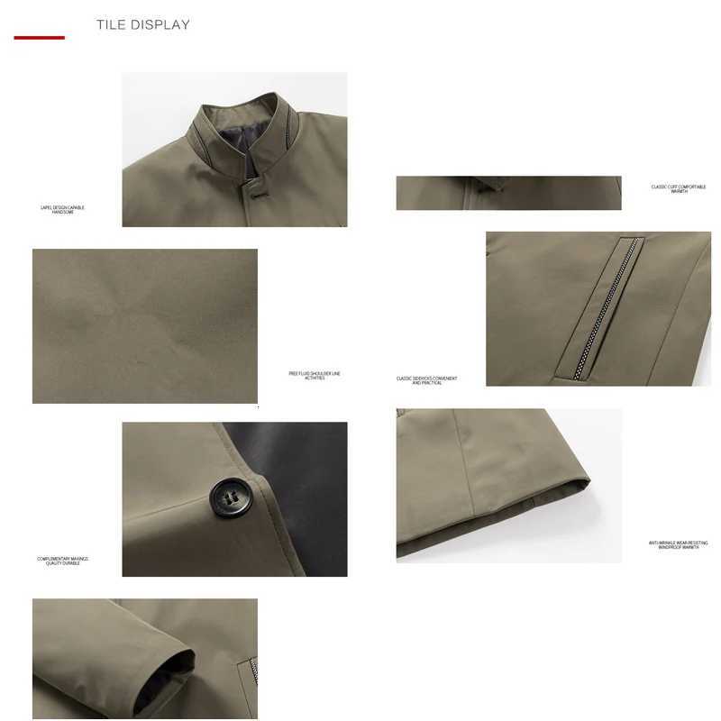 BROWON Brand Business Casual Men Jacket 2025 Spring and Autumn Solid Color Stand Collar Jackets for Men Outerwear Work Coat Men W251023